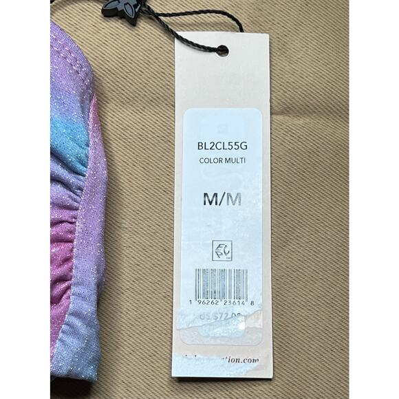 BCBGeneration Cloud Nine Printed Convertible Bikini Top Pink M NWT - Picture 7 of 7